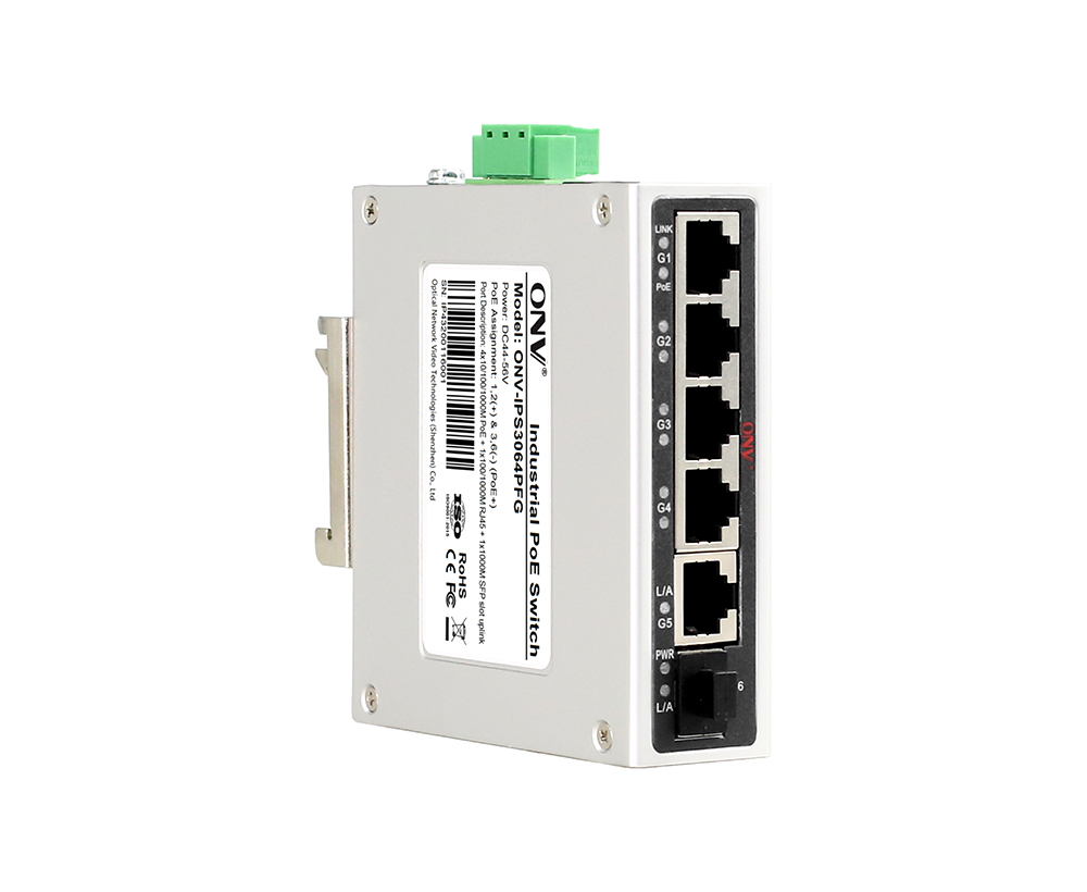 Full gigabit 6-port industrial PoE fiber switch