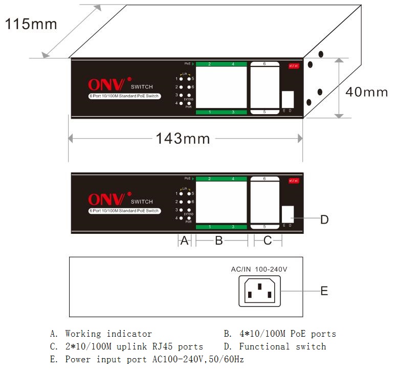 AI PoE switch,6-port 10/100M PoE switch,6-port AI PoE switch,PoE switches