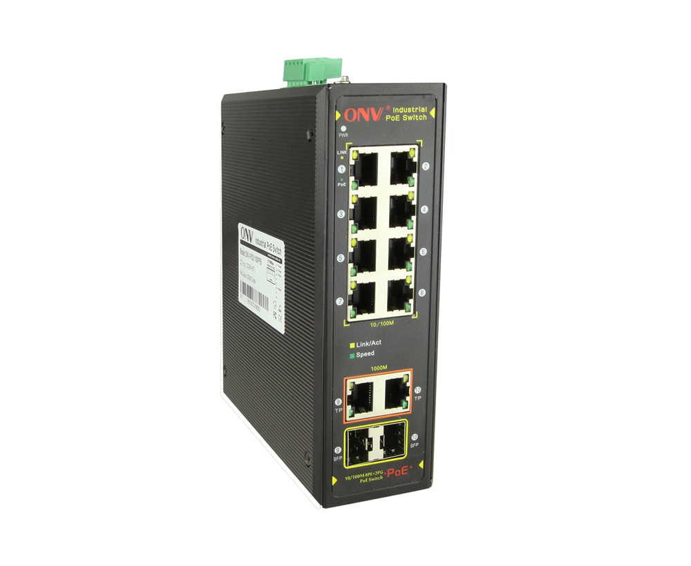 Gigabit uplink 10-port industrial PoE fiber switch