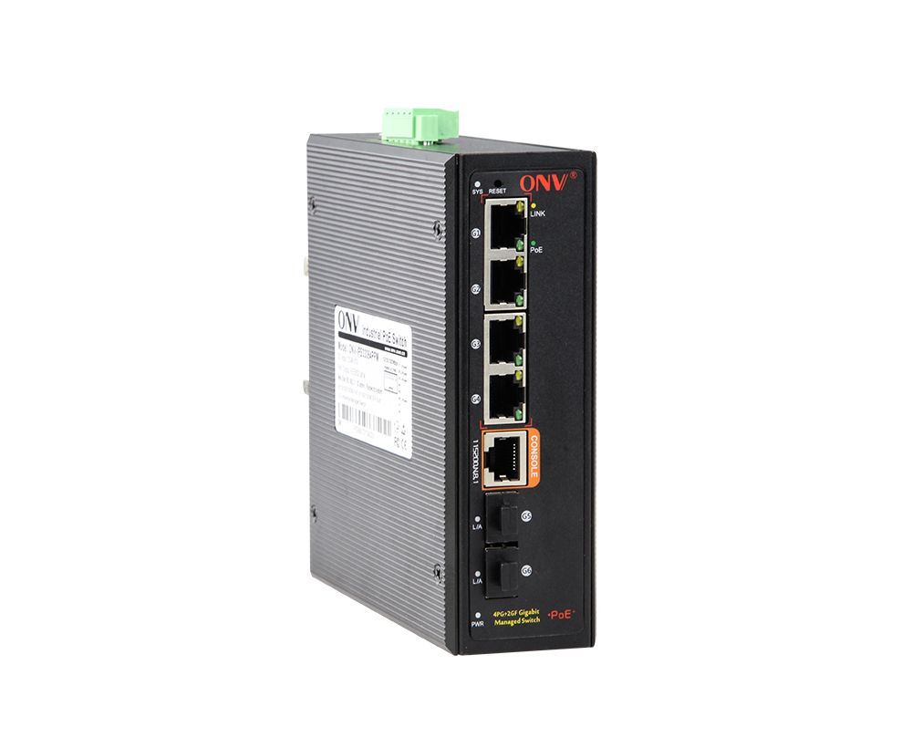 Full gigabit 6-port L2+ managed industrial PoE switch