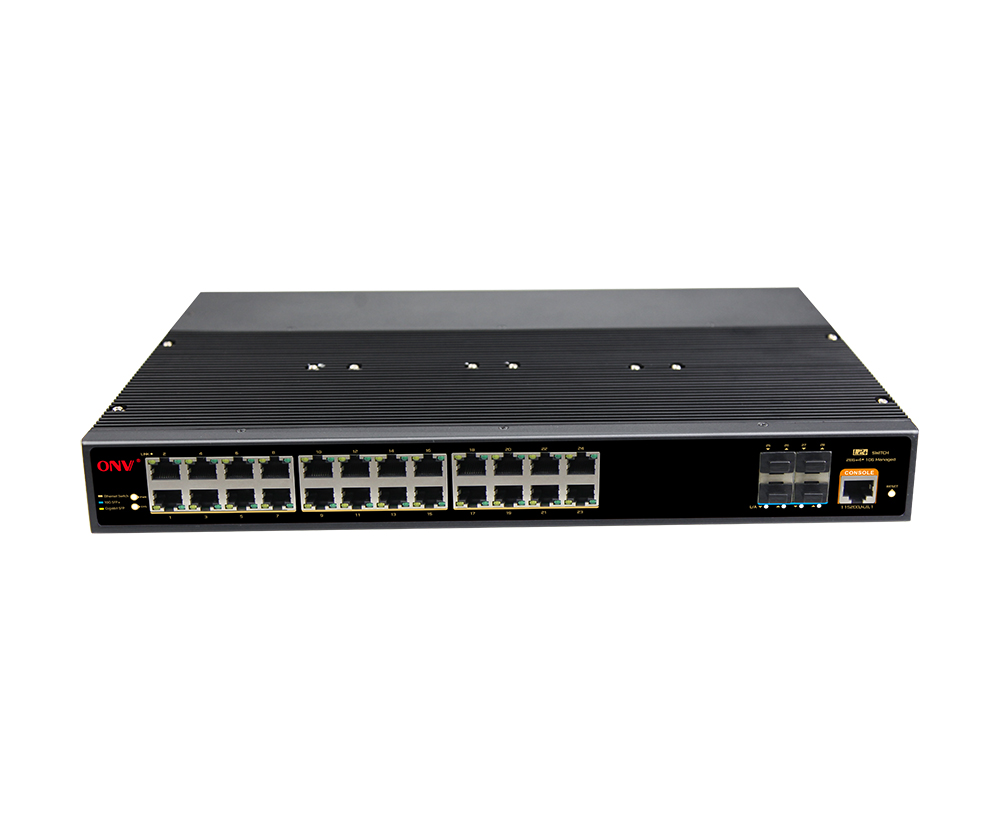 10G uplink 28-port L2+ managed industrial Ethernet switch