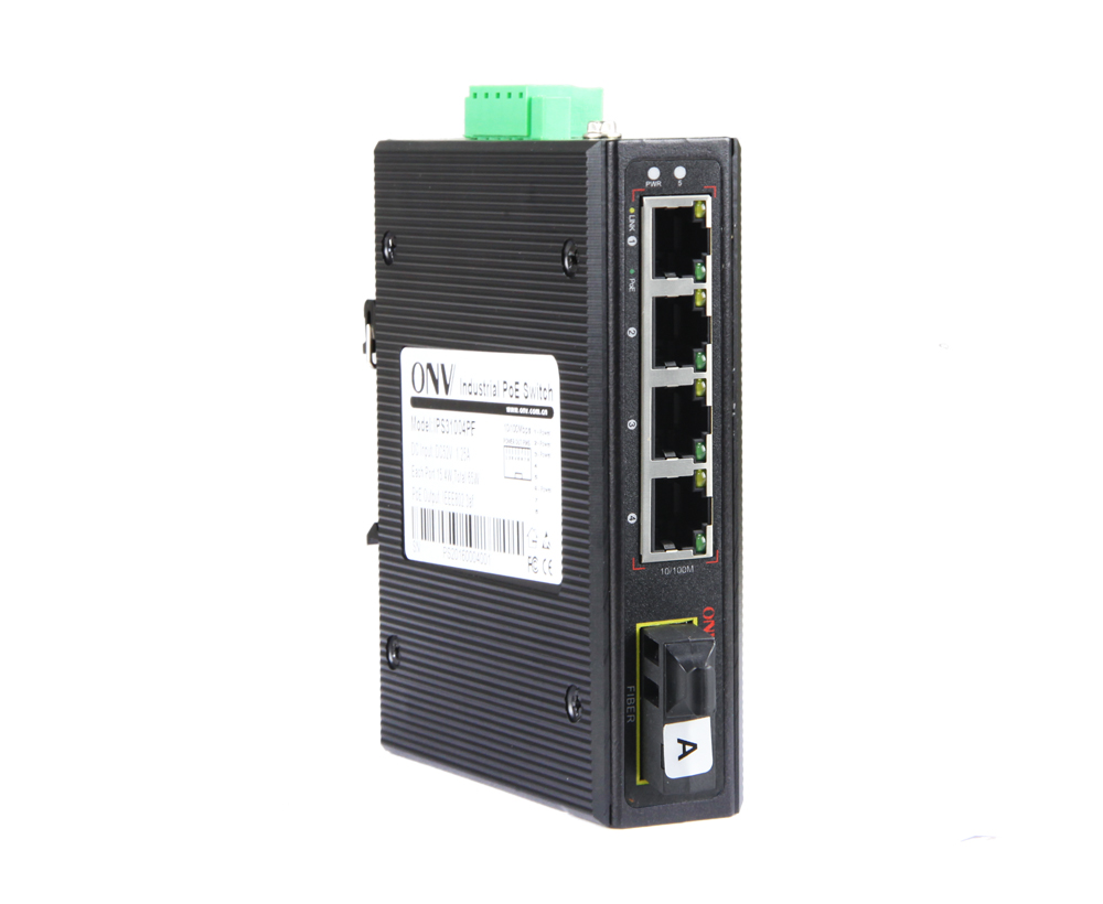 10/100M 5-port industrial PoE fiber switch