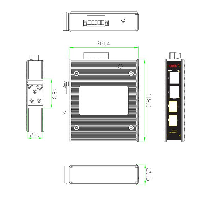 4-port gigabit industrial Ethernet switch,industrial switch
