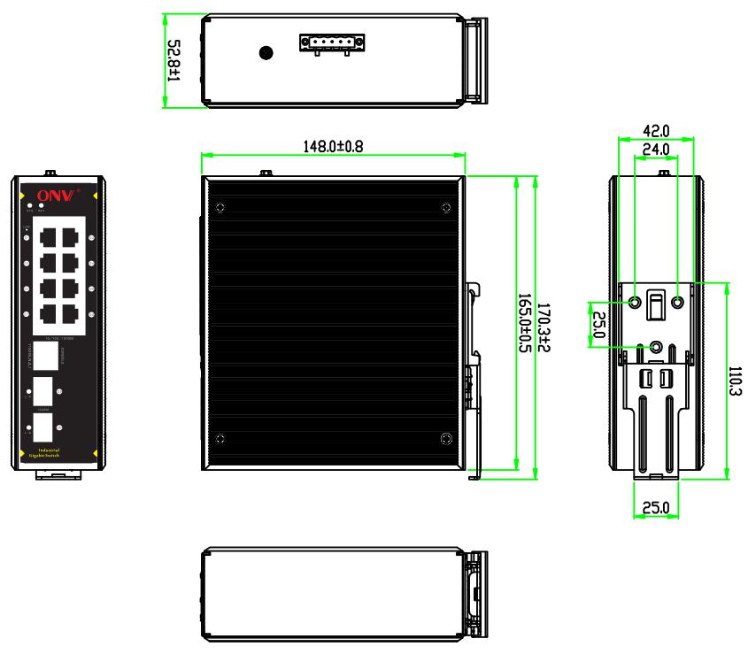 10-port gigabit managed industrial Ethernet switch, industrial Ethernet switch