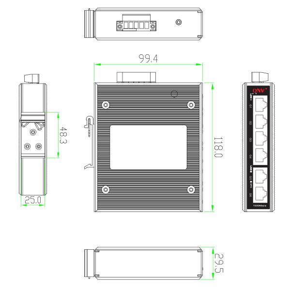 6-port gigabit industrial Ethernet switch, industrial switch