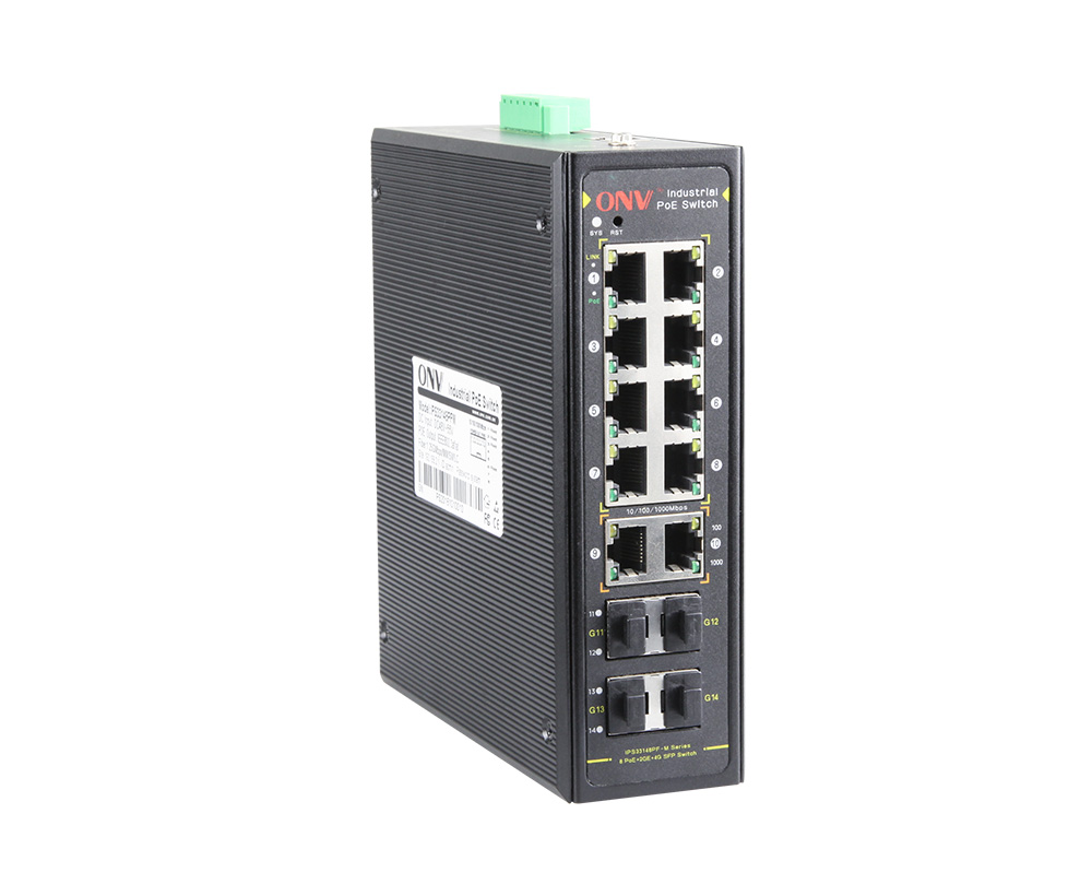 Full gigabit 14-port L2+ managed industrial PoE switch