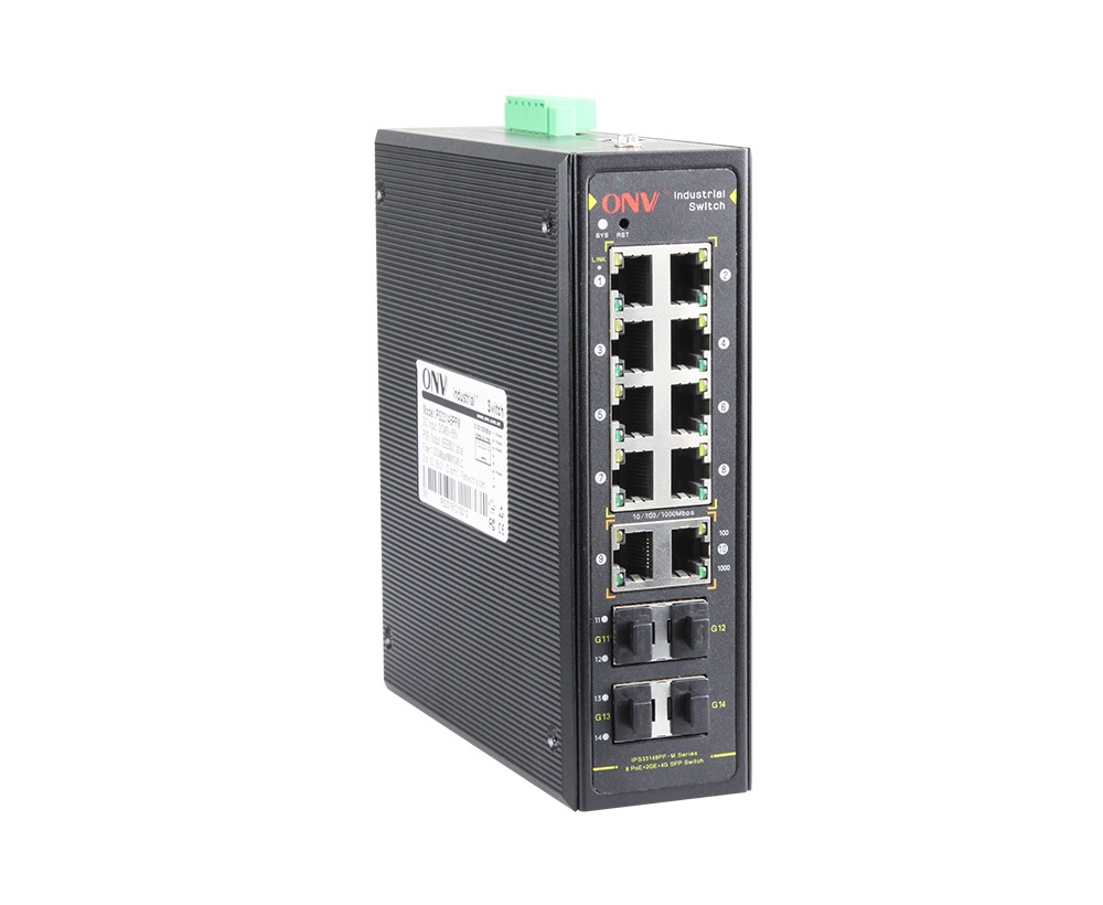 Full gigabit 14-port L2+ managed industrial switch