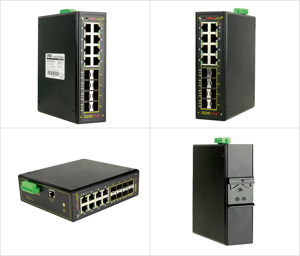 industrial PoE switch, 16-port industrial PoE switch, PoE switch, managed PoE switch