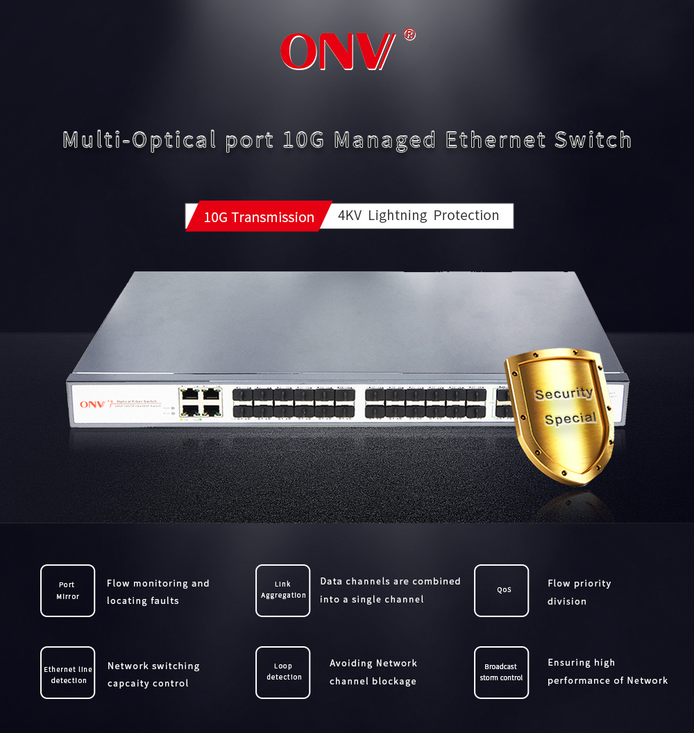 ONV PoE switch for HDV networking nonitoring, PoE switch