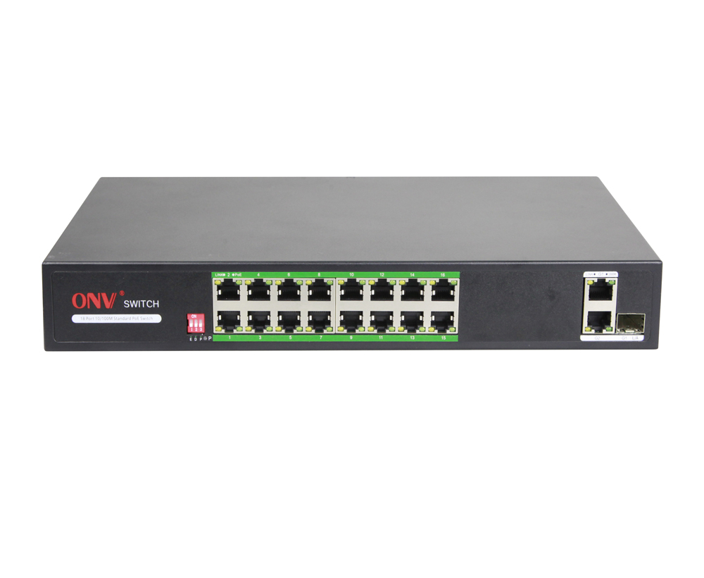 Gigabit uplink 18-port AI PoE switch