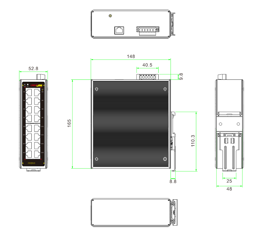 16-port gigabit managed industrial Ethernet switch, industrial switch