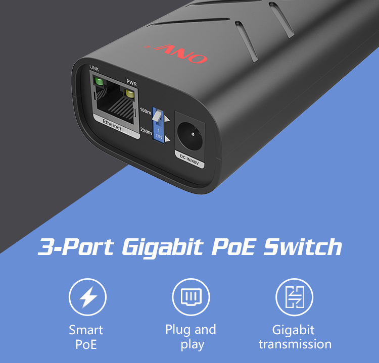 3-port Gigabit PoE switch, PoE switch, PoE switches, Gigabit PoE Switch, 3-port PoE switch