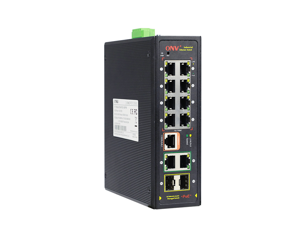 Gigabit uplink 10-port managed industrial PoE switch