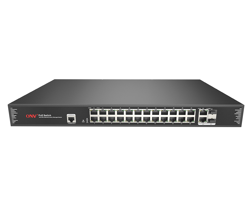 Gigabit uplink 26-port managed PoE switch