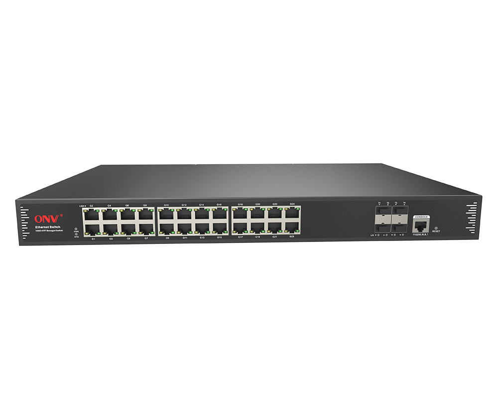 10G uplink 28-port L2+ managed Ethernet fiber switch