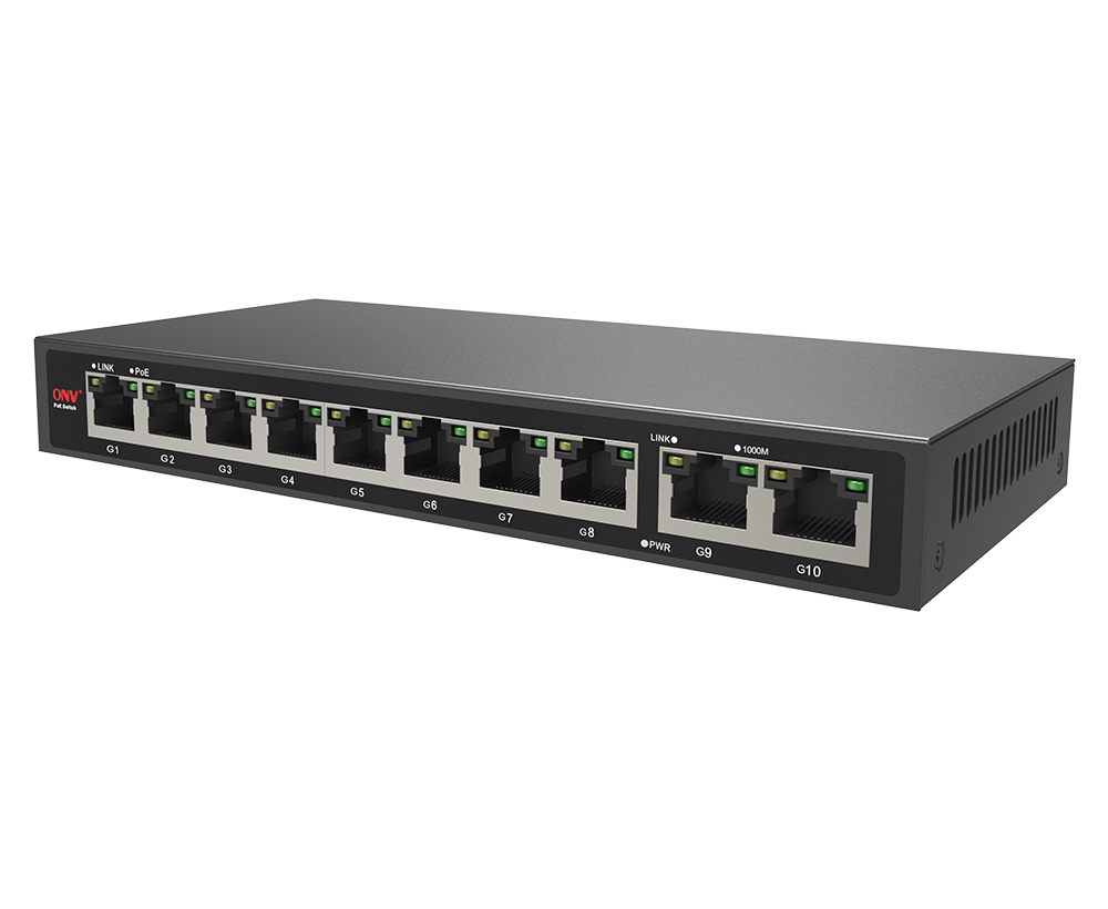 FGP-1031 10-Port Fast Ethernet PoE Switch, 2 x Uplink Gigabit RJ45