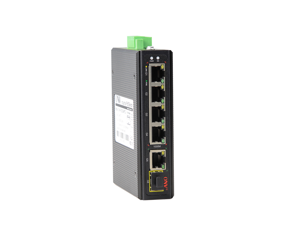 Full Gigabit 6-port industrial PoE Fiber switch