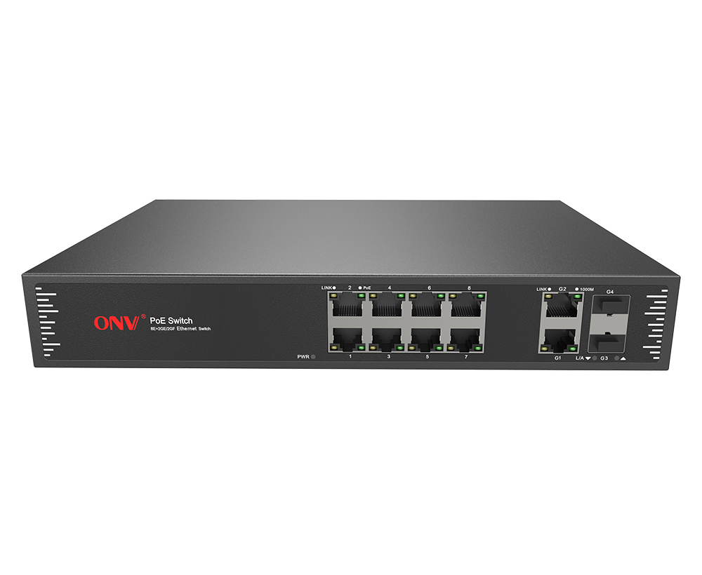 Gigabit uplink 12-port PoE fiber switch