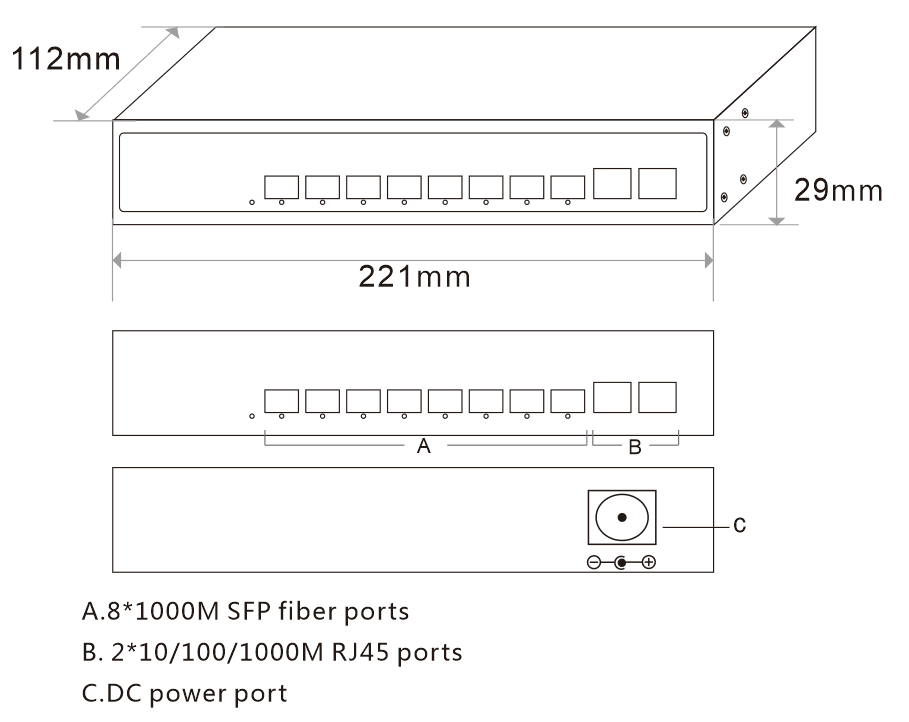 10-port gigabit fiber switch,Ethernet switch,gigabit Ethernet switch