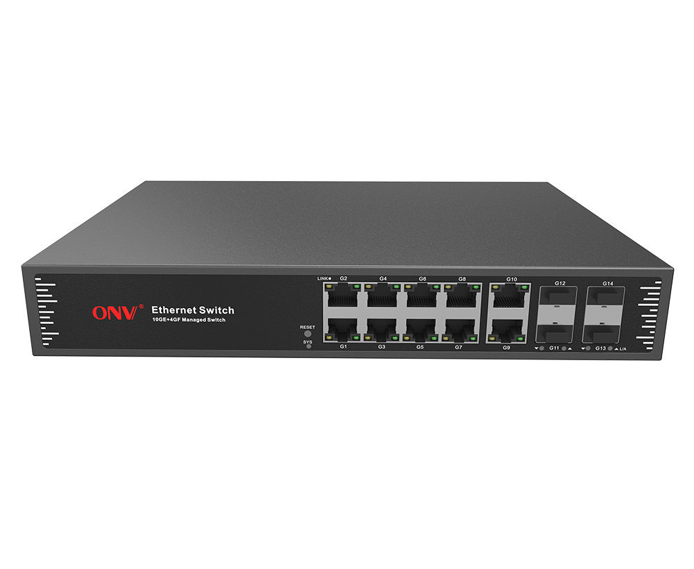 Full gigabit 14-port L2+ managed Ethernet fiber switch