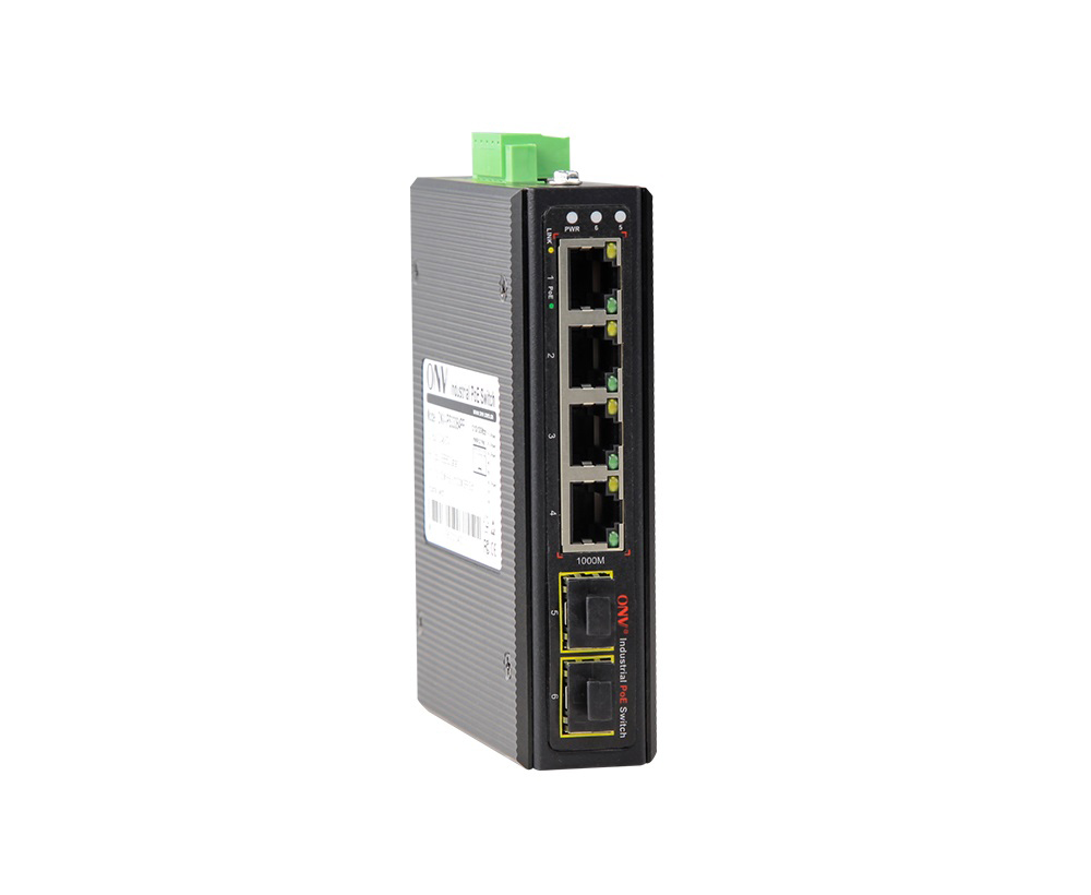 Full Gigabit 6-port industrial PoE fiber switch