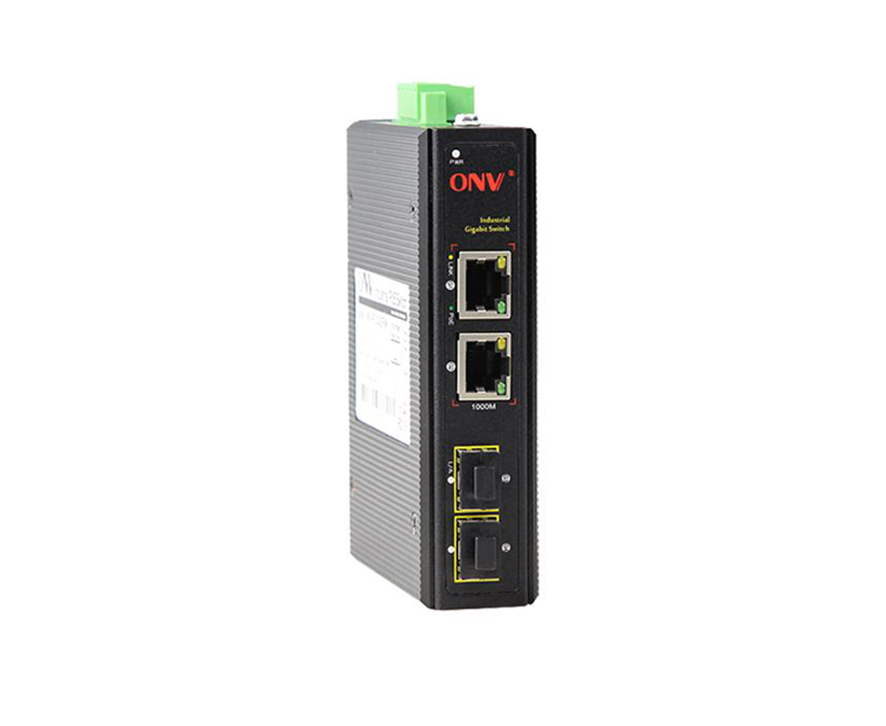 4-Port Unmanaged Switch  2-RJ45 Ethernet Ports, 2-SFP Fiber Ports