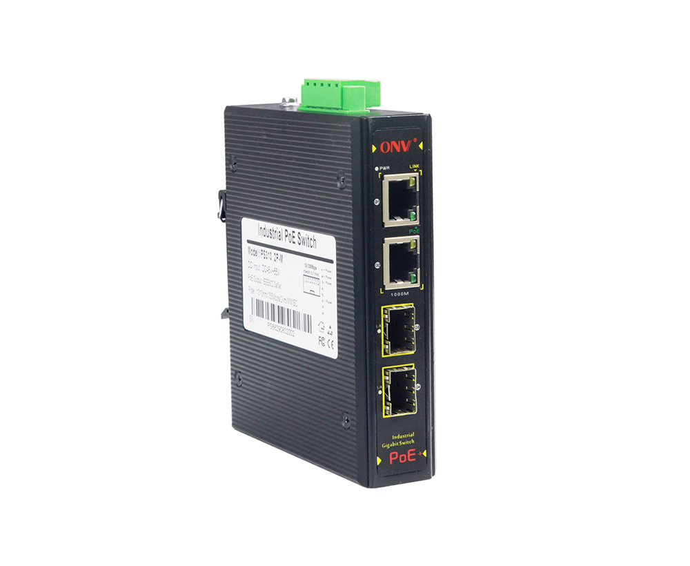 Full gigabit 4-port industrial PoE fiber switch