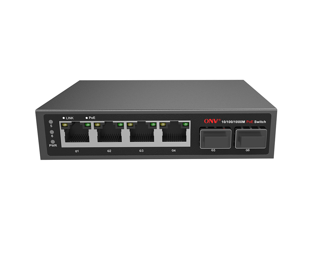 Full gigabit 6-port PoE fiber switch