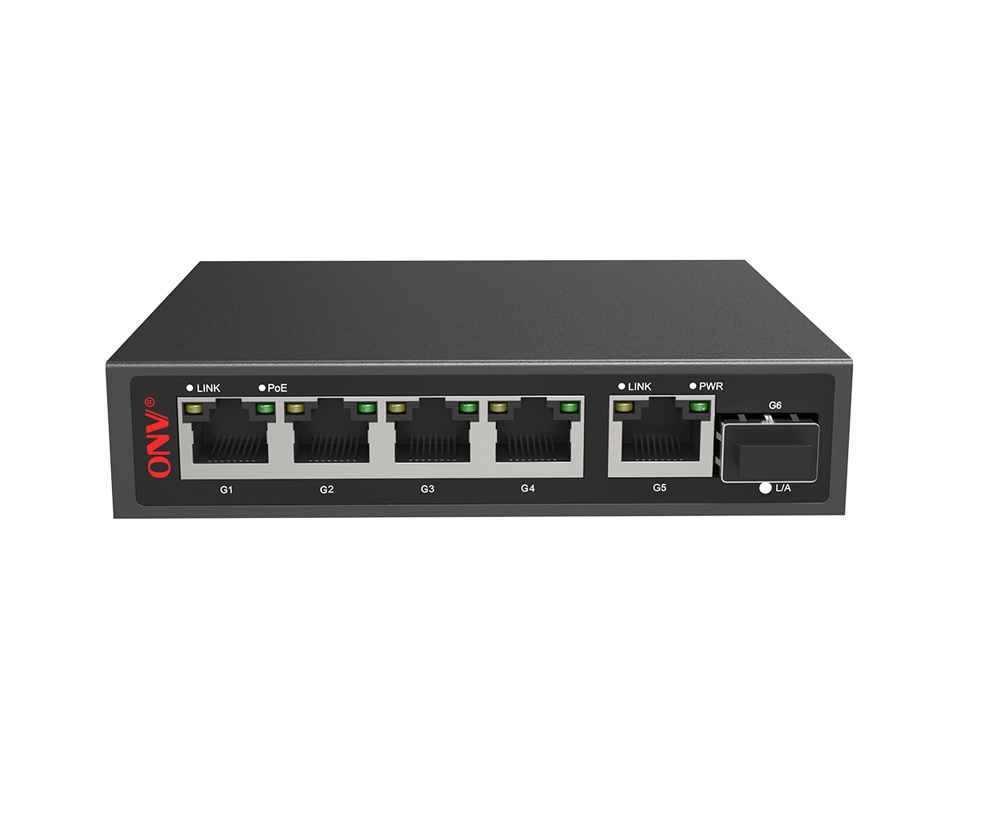 Full gigabit 6-port PoE fiber switch