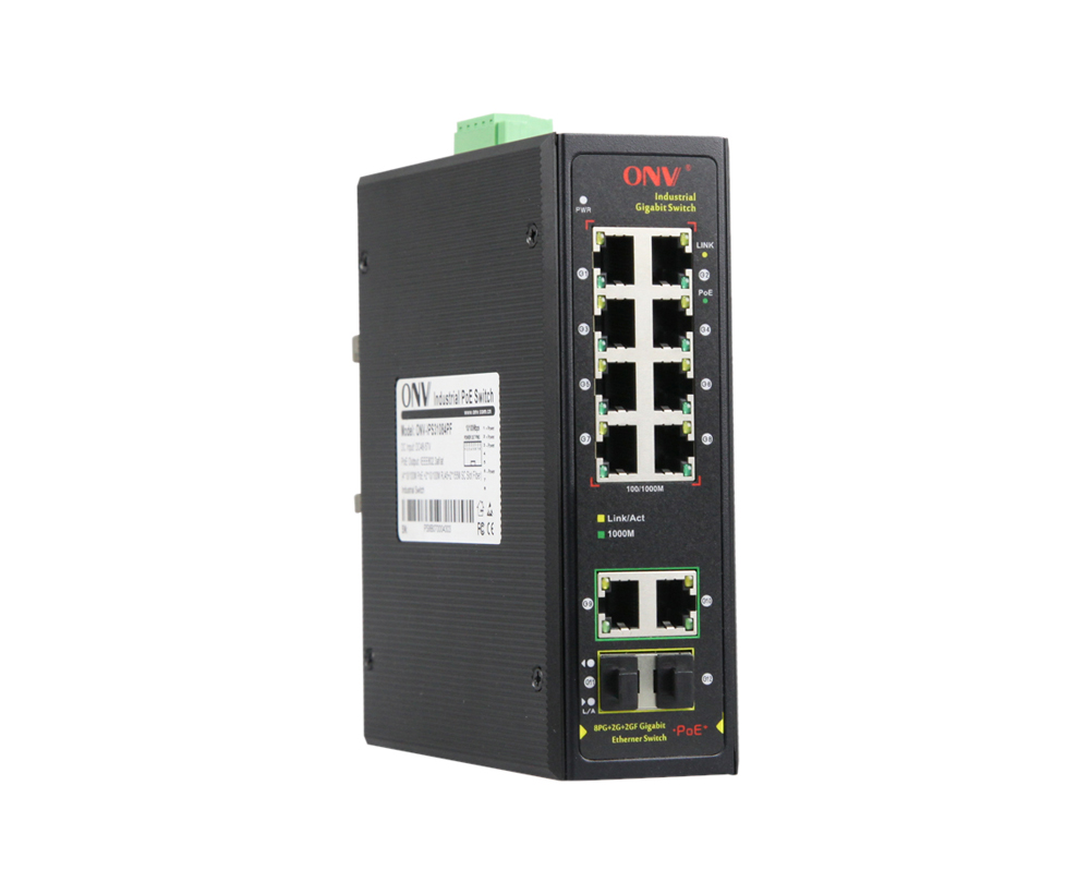 Full Gigabit 12-port industrial PoE Fiber switch