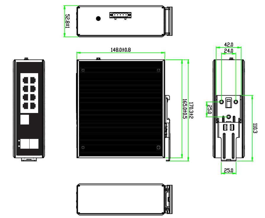 10-port gigabit managed industrial Ethernet fiber switch, industrial switch