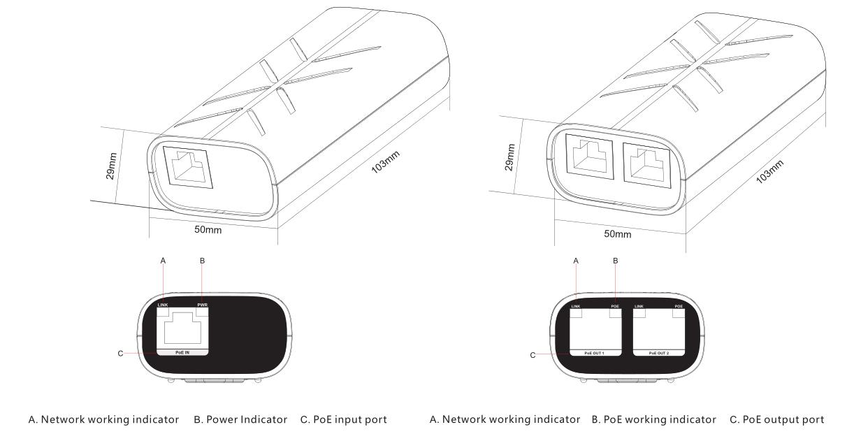 3-port 10/100m PoE extender,10/100m PoE extender,PoE extender