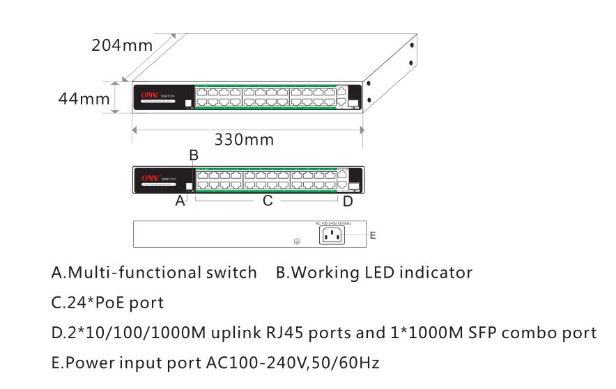 27-port Gigabit uplink AI PoE switch，PoE switch