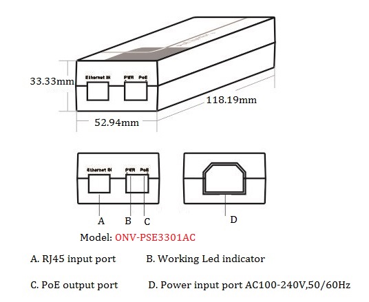 single port gigabit PoE injector, gigabit PoE injector，PoE injector