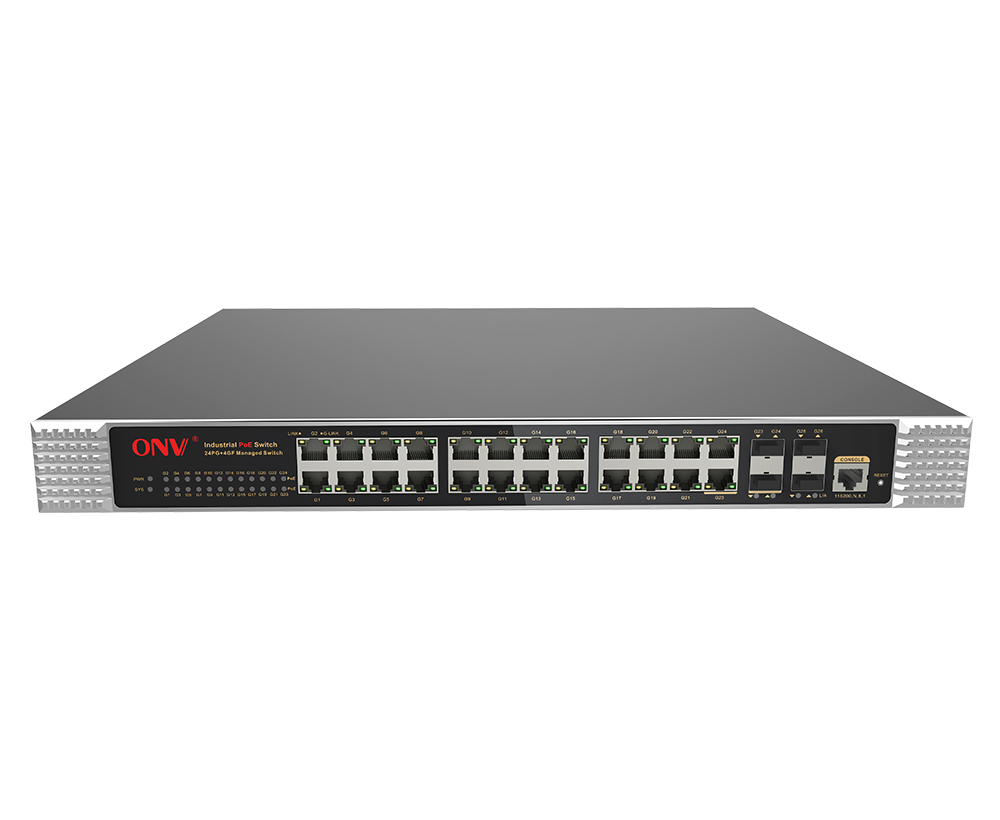 Full gigabit 26-port L2+ managed industrial PoE switch