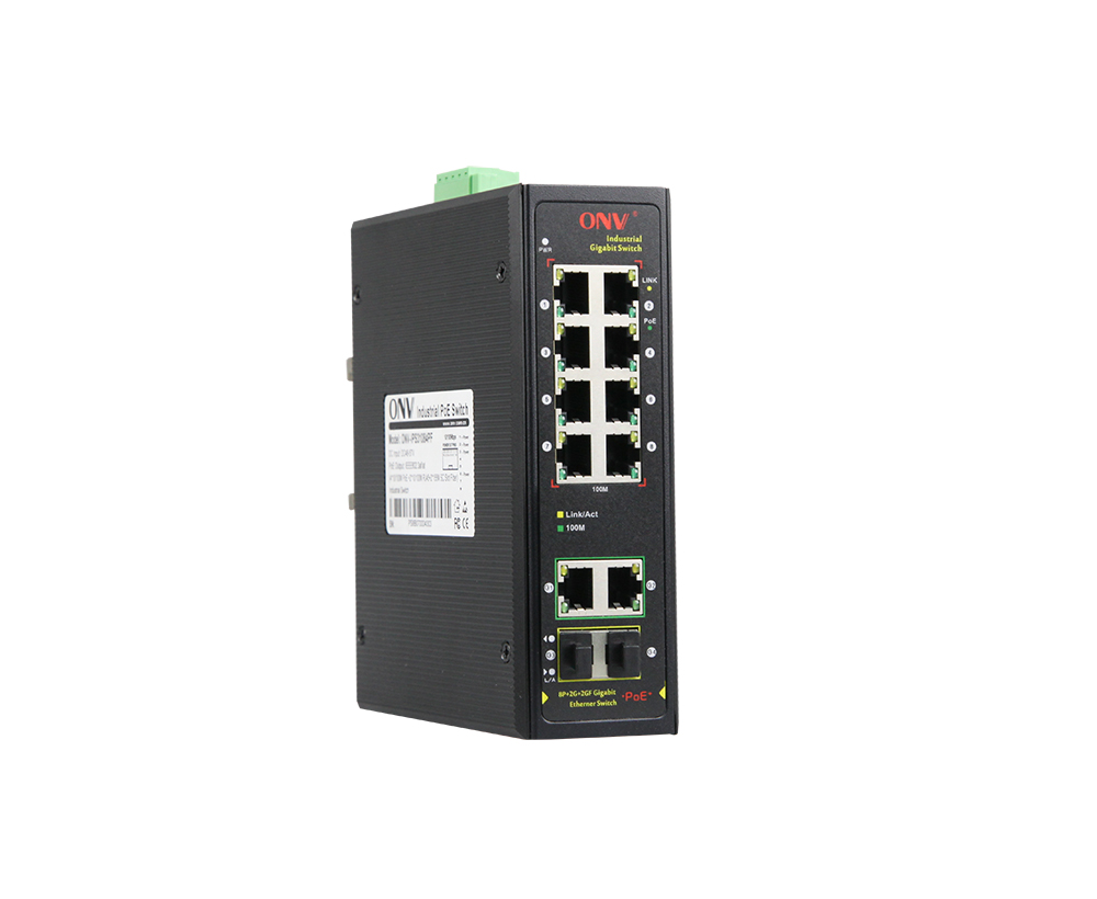 Gigabit uplink 12-port industrial PoE switch