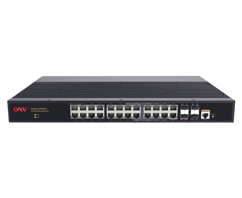 Full gigabit 26-port managed industrial Ethernet fiber switch