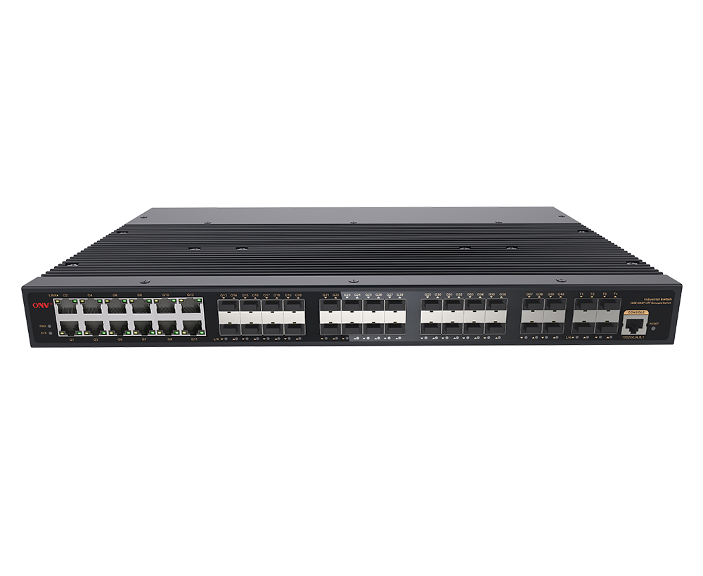 Avcomm 12-Port Industrial Unmanaged Ethernet Switch 4012GX4-AC