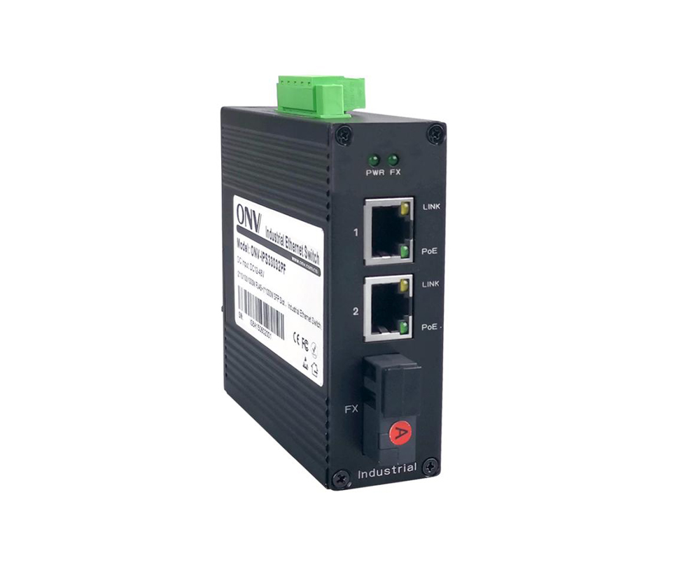 10/100M 3-port industrial PoE fiber switch