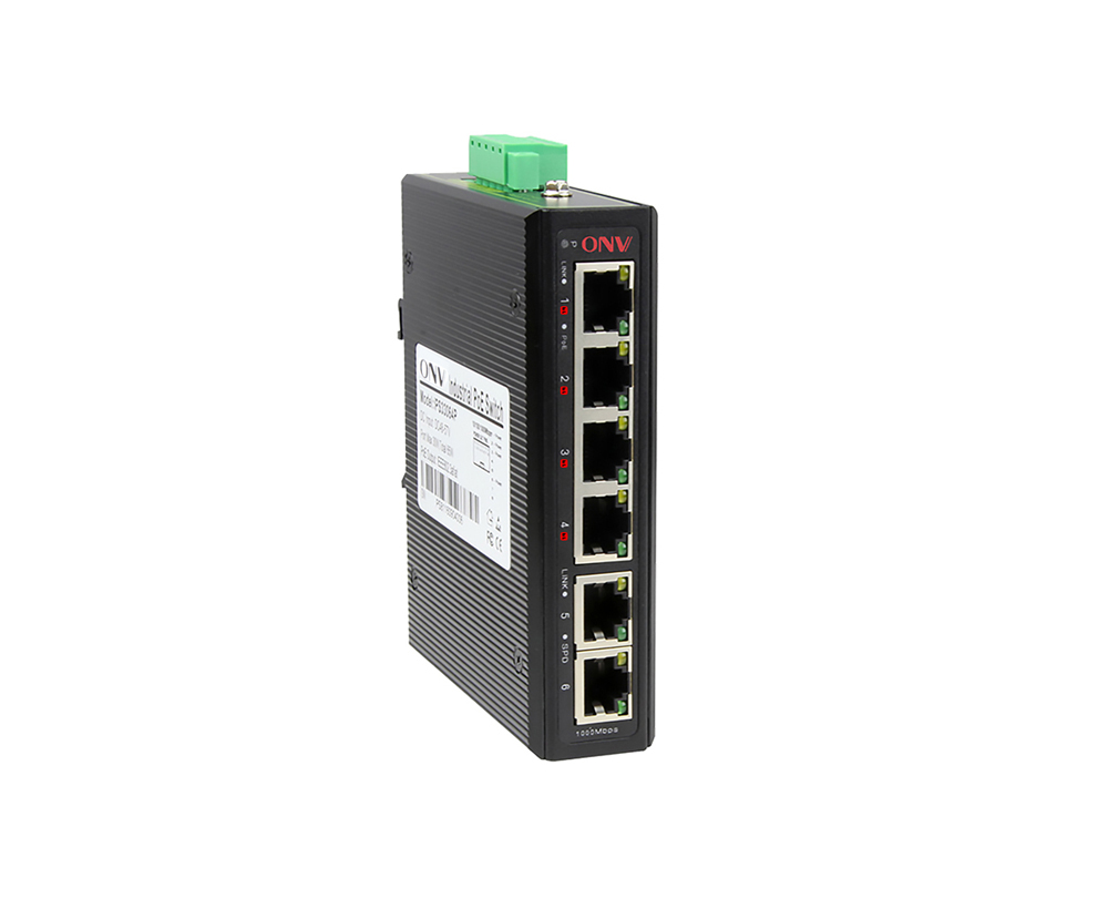 Full gigabit 6-port bt industrial PoE switch