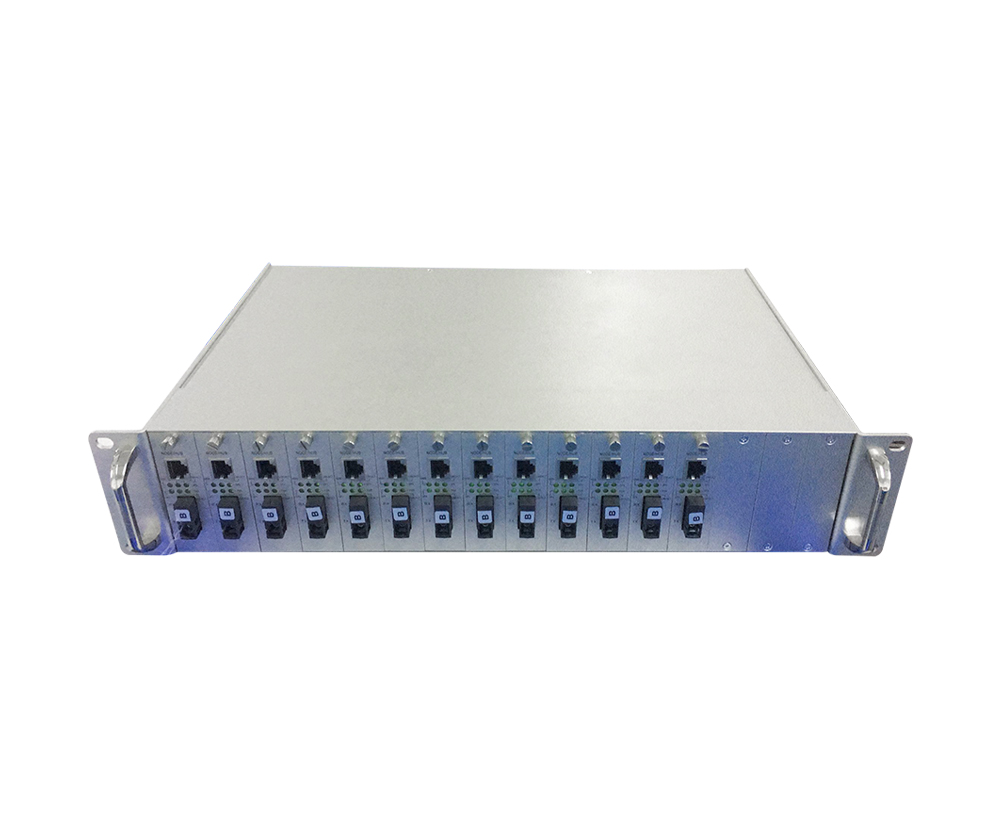 16-slot Fiber media converter 2U rack