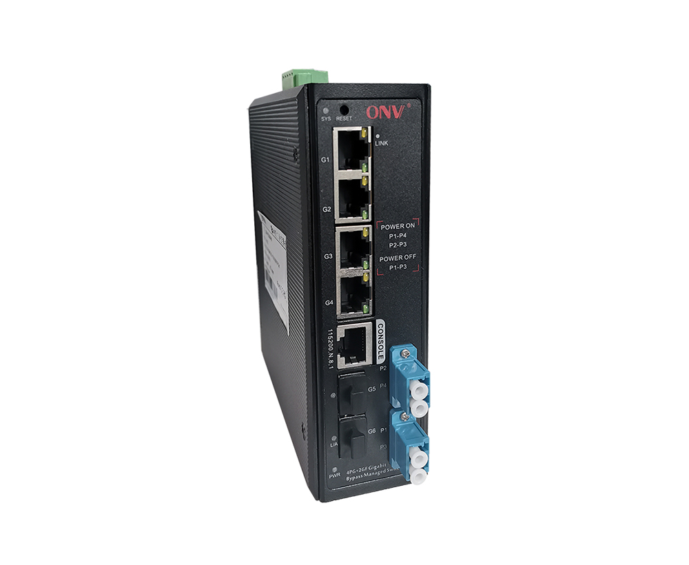 Full gigabit 6-port managed bypass industrial Ethernet switch