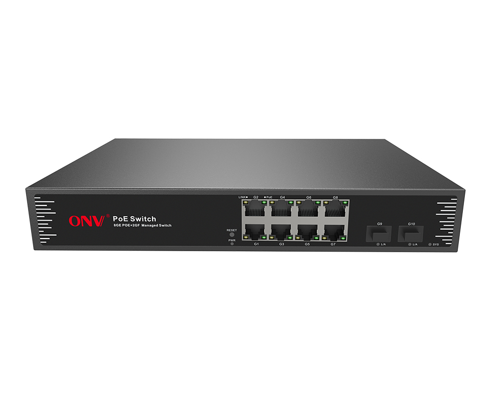 Full gigabit 10-port L2 e managed PoE switch