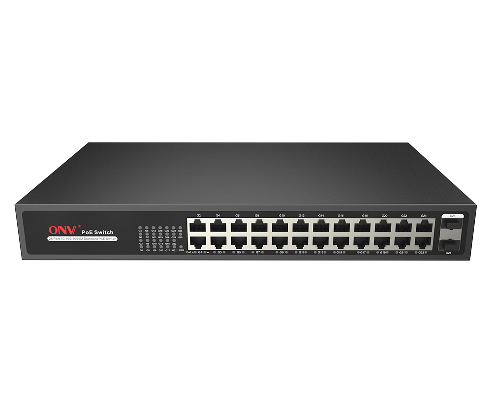 Full gigabit 26-port PoE fiber switch