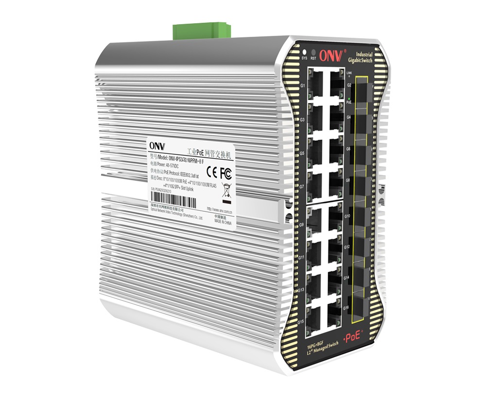 Full gigabit 24-port L2+ managed industrial PoE fiber switch