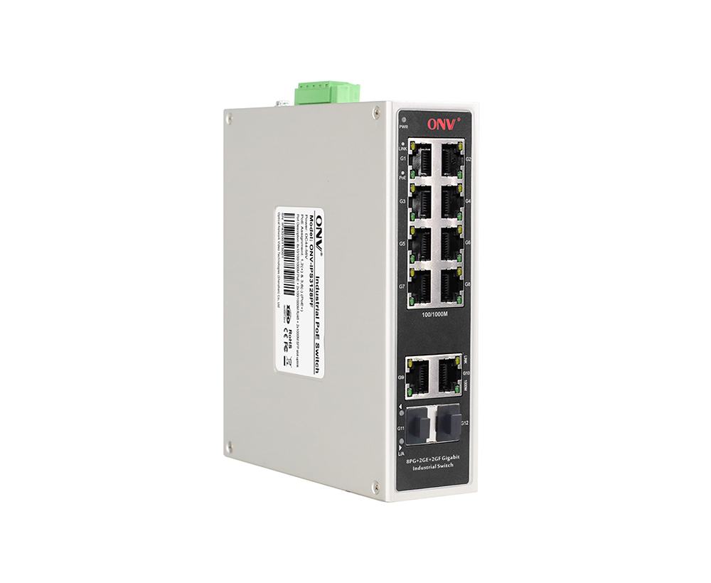 Full gigabit 12-port industrial PoE fiber switch