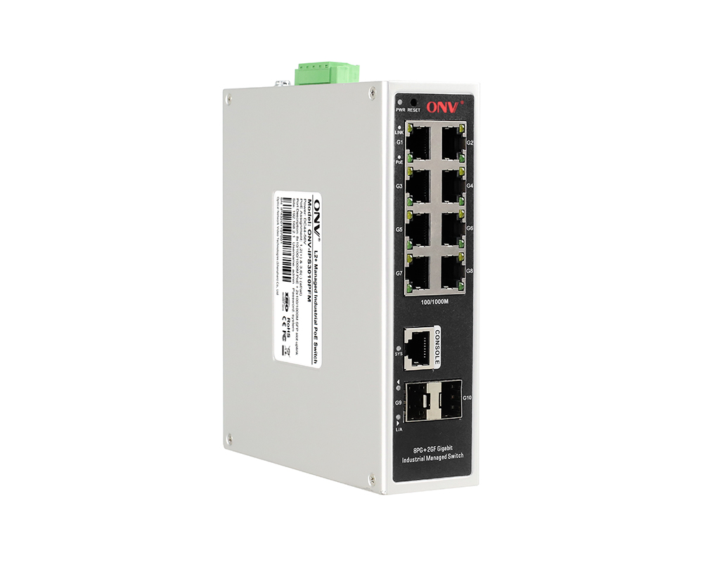 Full gigabit 10-port managed industrial PoE switch