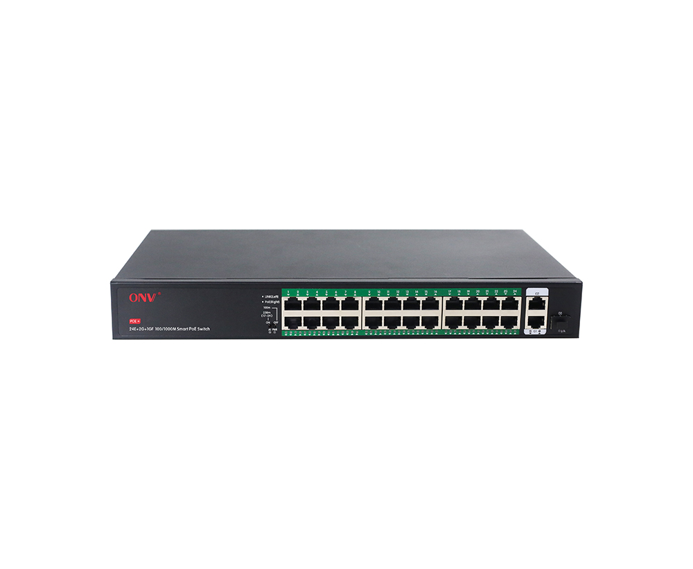 Gigabit uplink 27-port PoE fiber switch