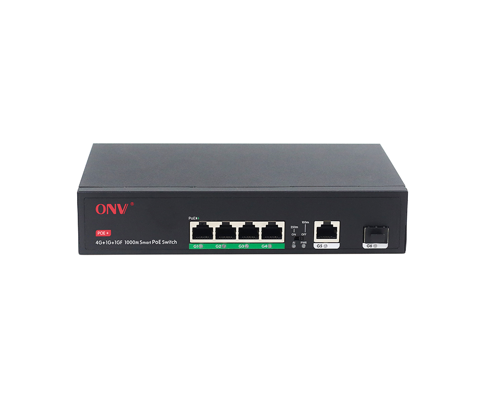 Full gigabit 6-port PoE fiber switch