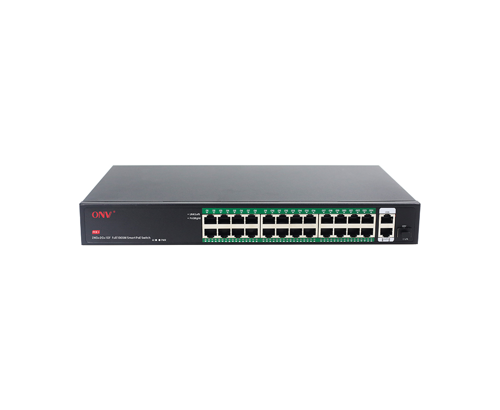 Full gigabit 27-port PoE fiber switch